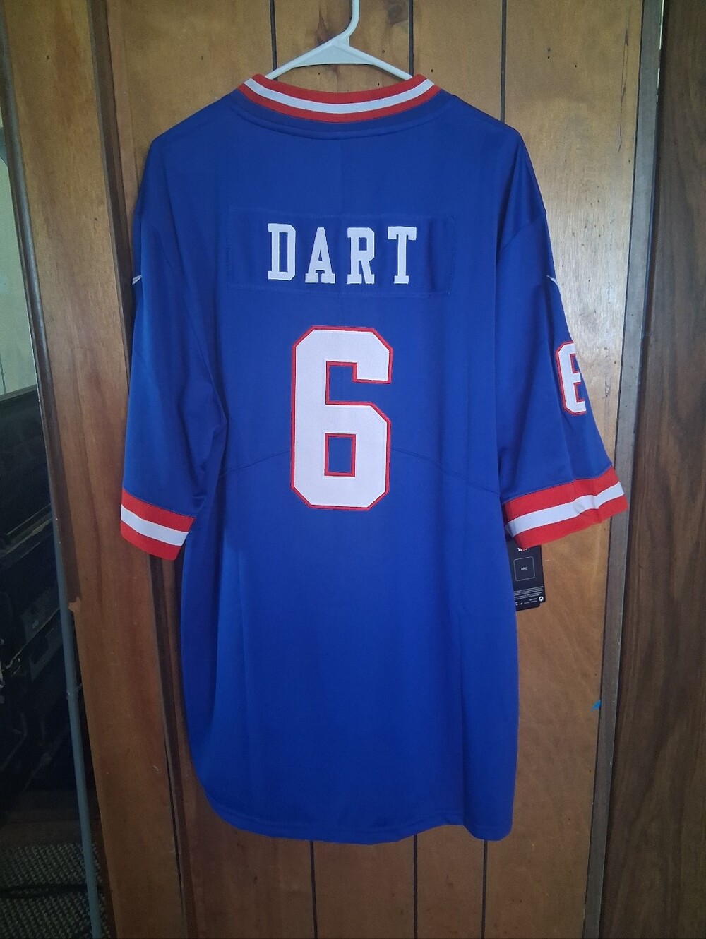 Mystery Sports Card With Jaxson Dart New York Giants Blue XXL Jersey